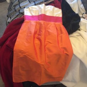 Lulakate bridesmaid dress pink orange cream